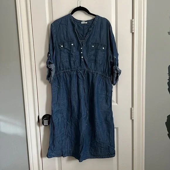 GAP | Dresses | Gap Maternity Denim Dress With Tab Sleeves | Poshmark